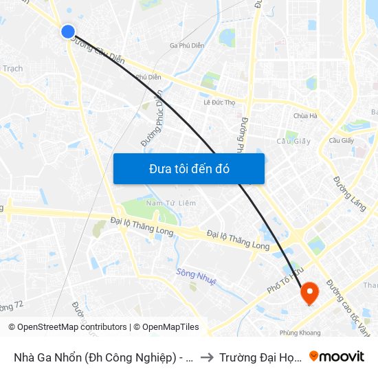 Nhà Ga Nhổn (Đh Công Nghiệp) - Đường Cầu Diễn to Trường Đại Học Hà Nội map