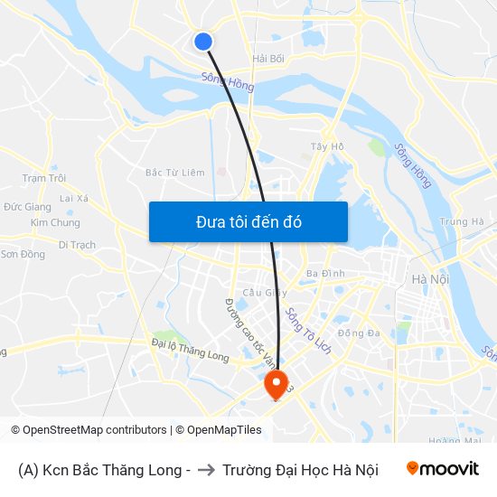 (A) Kcn Bắc Thăng Long - to Trường Đại Học Hà Nội map