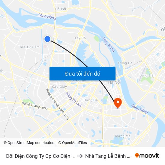 Đối Diện Công Ty Cp Cơ Điện Hn- Đường Đức Thắng to Nhà Tang Lễ Bệnh Viện Thanh Nhàn map