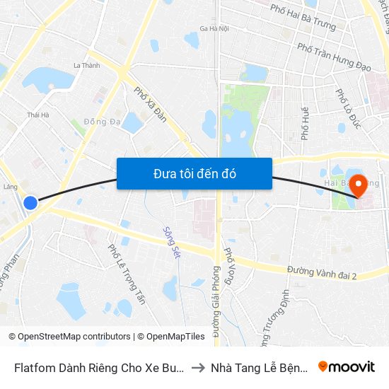 Flatfom Dành Riêng Cho Xe Buýt Trước Nhà 45 Đường Láng to Nhà Tang Lễ Bệnh Viện Thanh Nhàn map