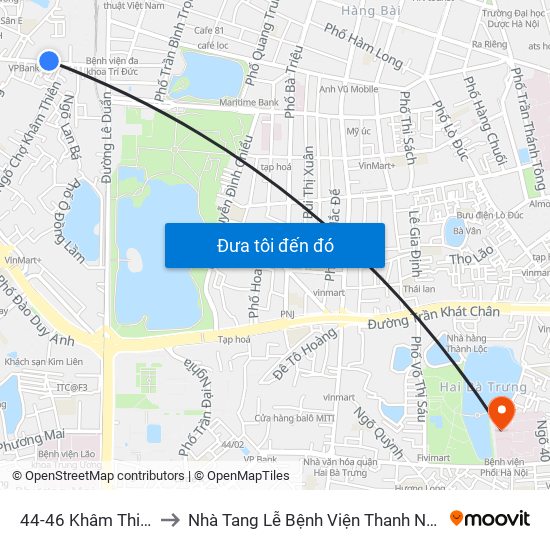 78-80a Khâm Thiên (Đối Diện 71) to Nhà Tang Lễ Bệnh Viện Thanh Nhàn map