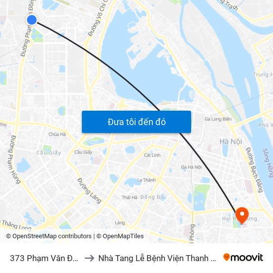 373 Phạm Văn Đồng to Nhà Tang Lễ Bệnh Viện Thanh Nhàn map