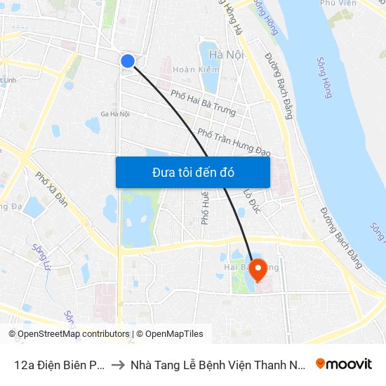 12a Điện Biên Phủ to Nhà Tang Lễ Bệnh Viện Thanh Nhàn map