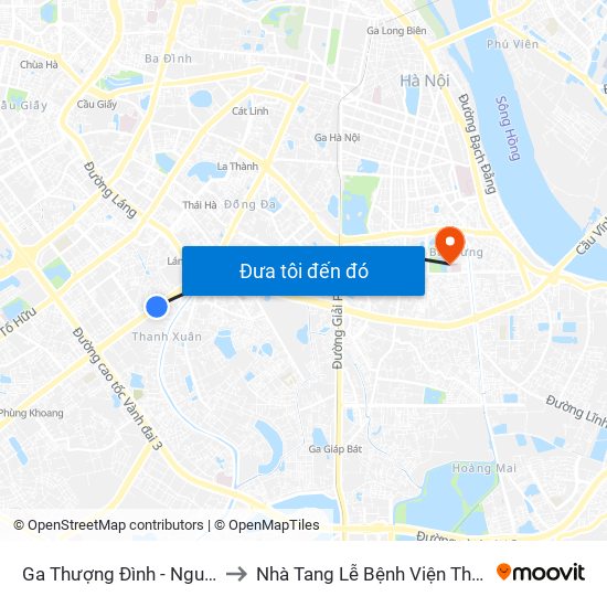 Ga Thượng Đình - Nguyễn Trãi to Nhà Tang Lễ Bệnh Viện Thanh Nhàn map