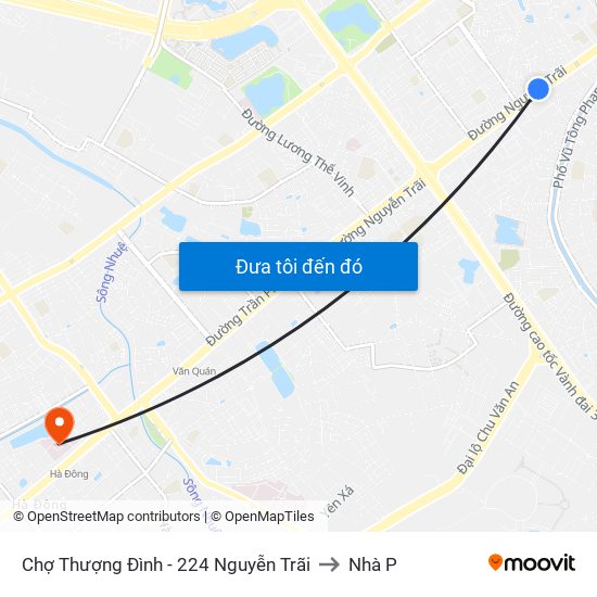 Chợ Thượng Đình - 224 Nguyễn Trãi to Nhà P map