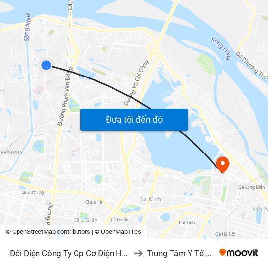 Đối Diện Công Ty Cp Cơ Điện Hn- Đường Đức Thắng to Trung Tâm Y Tế Quận Ba Đình map