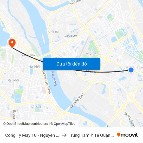 Công Ty May 10 - Nguyễn Văn Linh to Trung Tâm Y Tế Quận Ba Đình map