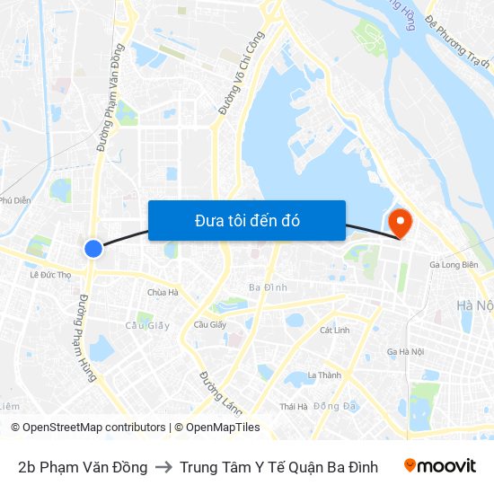 2b Phạm Văn Đồng to Trung Tâm Y Tế Quận Ba Đình map