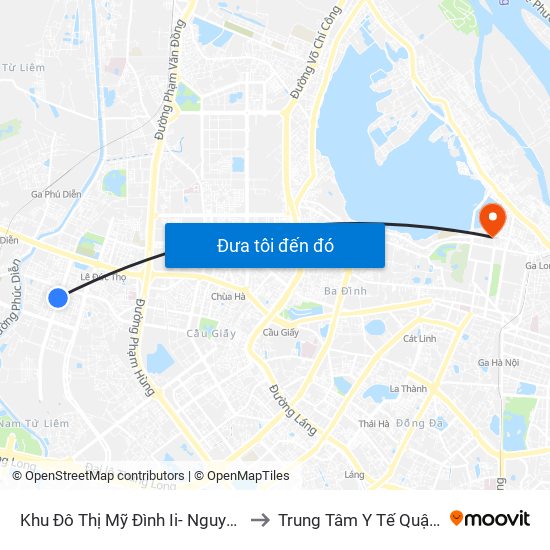 Khu Đô Thị Mỹ Đình Ii- Nguyễn Cơ Thạch to Trung Tâm Y Tế Quận Ba Đình map