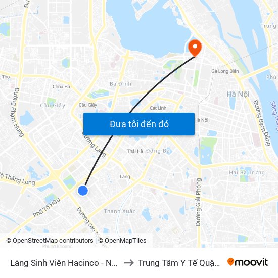 Làng Sinh Viên Hacinco - Nguyễn Tuân to Trung Tâm Y Tế Quận Ba Đình map