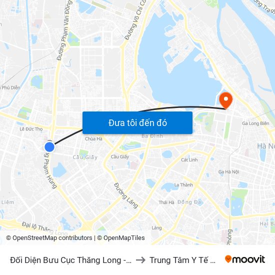 Đối Diện Bưu Cục Thăng Long - Đường Phạm Hùng to Trung Tâm Y Tế Quận Ba Đình map