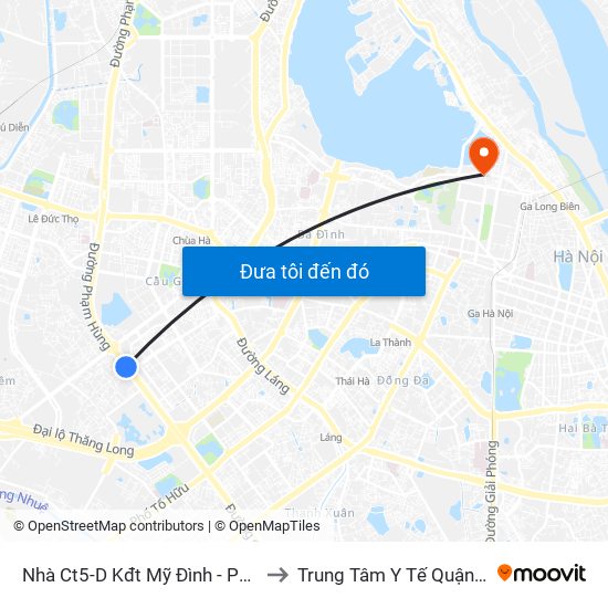 Nhà Ct5-D Kđt Mỹ Đình - Phạm Hùng to Trung Tâm Y Tế Quận Ba Đình map