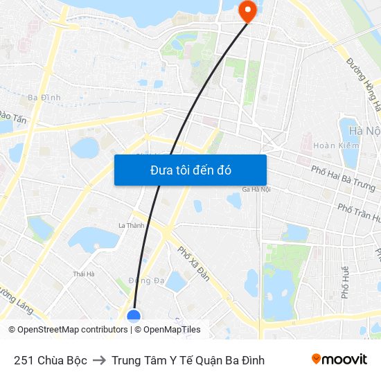 251 Chùa Bộc to Trung Tâm Y Tế Quận Ba Đình map
