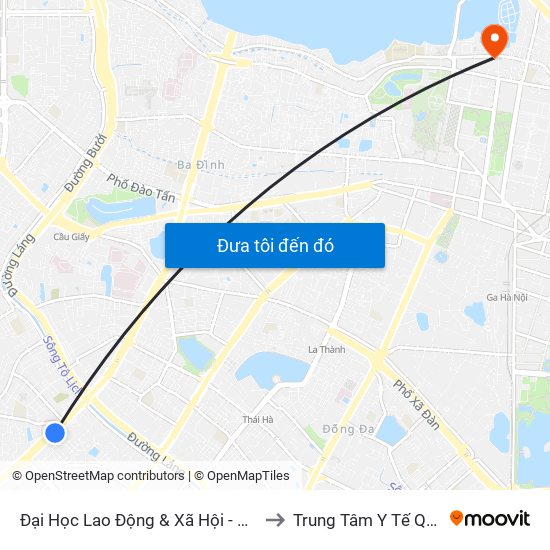 Đại Học Lao Động & Xã Hội - 43 Trần Duy Hưng to Trung Tâm Y Tế Quận Ba Đình map