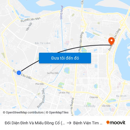 Đối Diện Đình Và Miếu Đồng Cổ (Thôn Nguyên Xá) - Đường 32 to Bệnh Viện Tim Hà Nội (Cơ Sở 2) map