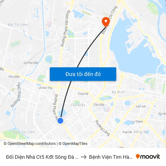 Đối Diện Nhà Ct5 Kđt Sông Đà Mỹ Đình - Phạm Hùng to Bệnh Viện Tim Hà Nội (Cơ Sở 2) map