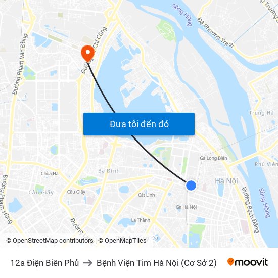 12a Điện Biên Phủ to Bệnh Viện Tim Hà Nội (Cơ Sở 2) map