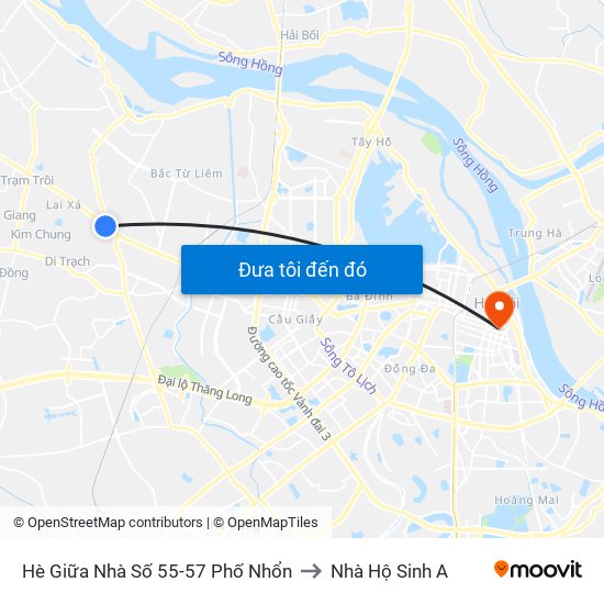 Hè Giữa Nhà Số 55-57 Phố Nhổn to Nhà Hộ Sinh A map