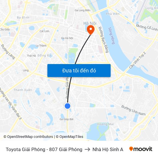 Toyota Giải Phóng - 807 Giải Phóng to Nhà Hộ Sinh A map