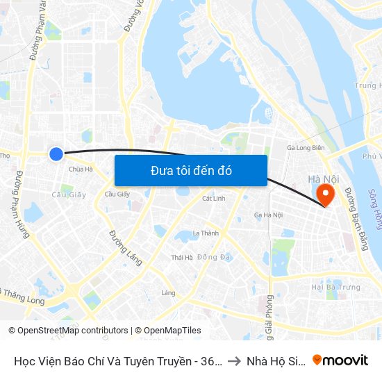 Học Viện Báo Chí Và Tuyên Truyền - 36 Xuân Thủy to Nhà Hộ Sinh A map