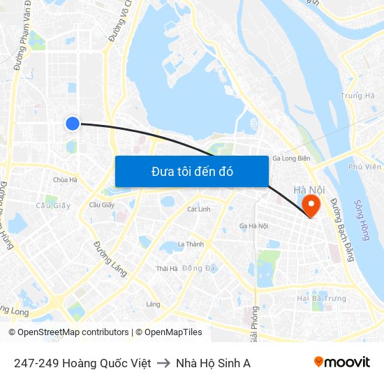 247-249 Hoàng Quốc Việt to Nhà Hộ Sinh A map