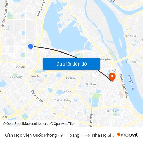 Gần Học Viện Quốc Phòng - 91 Hoàng Quốc Việt to Nhà Hộ Sinh A map