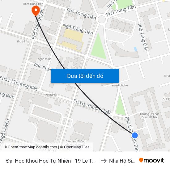 Đại Học Khoa Học Tự Nhiên - 19 Lê Thánh Tông to Nhà Hộ Sinh A map