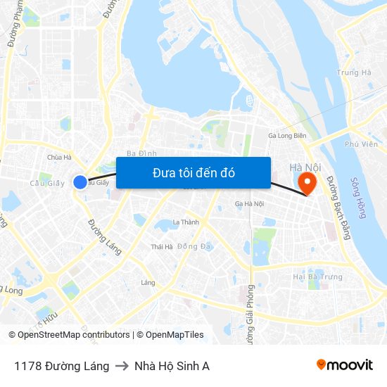 1178 Đường Láng to Nhà Hộ Sinh A map