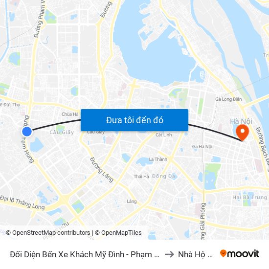 Đối Diện Bến Xe Khách Mỹ Đình - Phạm Hùng (Cột Trước) to Nhà Hộ Sinh A map