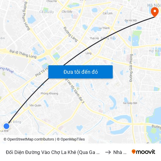 Đối Diện Đường Vào Chợ La Khê (Qua Ga Metro La Khê) - 405 Quang Trung (Hà Đông) to Nhà Hộ Sinh A map