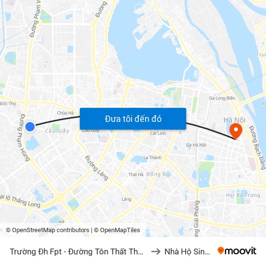 Trường Đh Fpt - Đường Tôn Thất Thuyết to Nhà Hộ Sinh A map