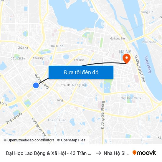 Đại Học Lao Động & Xã Hội - 43 Trần Duy Hưng to Nhà Hộ Sinh A map