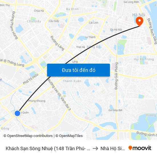 Khách Sạn Sông Nhuệ (148 Trần Phú- Hà Đông) to Nhà Hộ Sinh A map