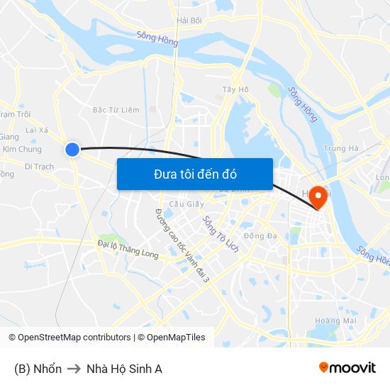 (B) Nhổn to Nhà Hộ Sinh A map