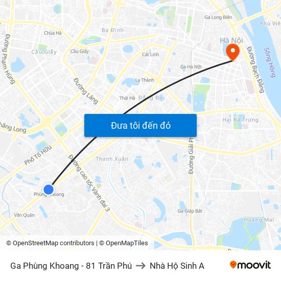 Ga Phùng Khoang - 81 Trần Phú to Nhà Hộ Sinh A map