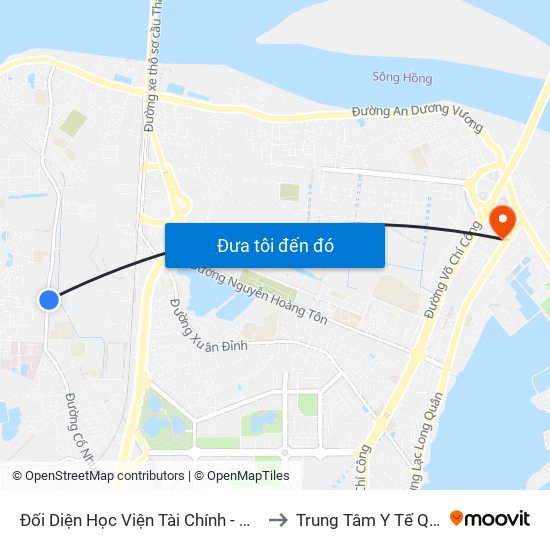 Đối Diện Học Viện Tài Chính - Đường Đức Thắng to Trung Tâm Y Tế Quận Tây Hồ map