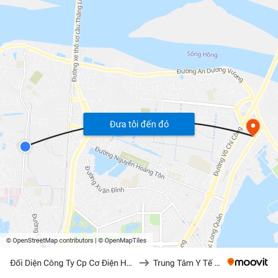 Đối Diện Công Ty Cp Cơ Điện Hn- Đường Đức Thắng to Trung Tâm Y Tế Quận Tây Hồ map