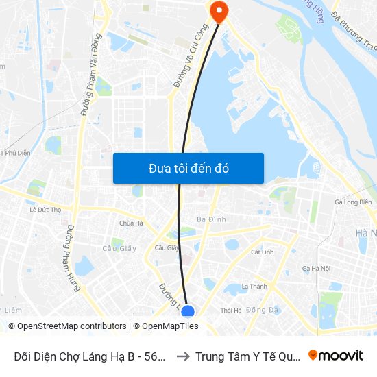 Đối Diện Chợ Láng Hạ B - 564 Đường Láng to Trung Tâm Y Tế Quận Tây Hồ map