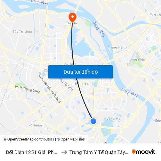 Đối Diện 1251 Giải Phóng to Trung Tâm Y Tế Quận Tây Hồ map