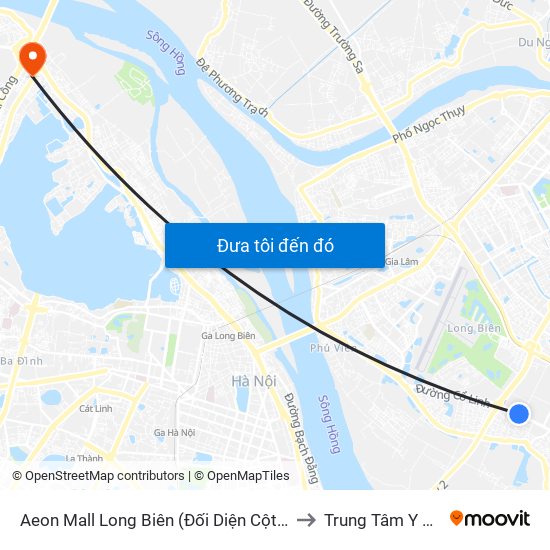 Aeon Mall Long Biên (Đối Diện Cột Điện T4a/2a-B Đường Cổ Linh) to Trung Tâm Y Tế Quận Tây Hồ map