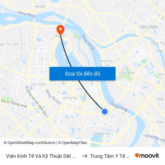 Viện Kinh Tế Và Kỹ Thuật Dệt May - 478 Minh Khai to Trung Tâm Y Tế Quận Tây Hồ map