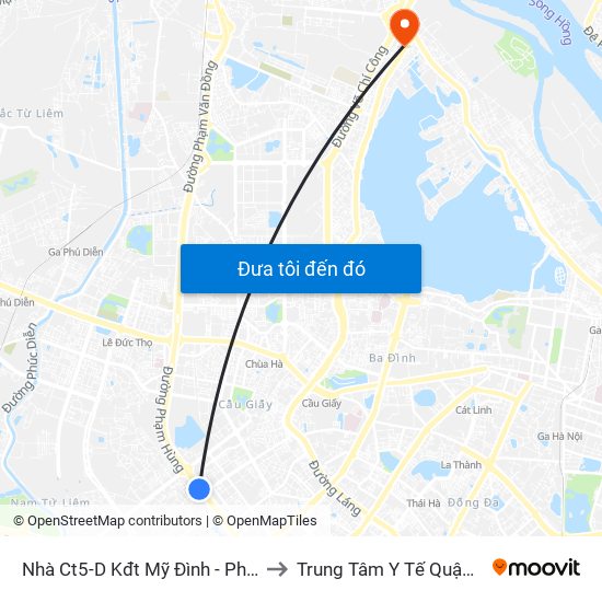 Nhà Ct5-D Kđt Mỹ Đình - Phạm Hùng to Trung Tâm Y Tế Quận Tây Hồ map