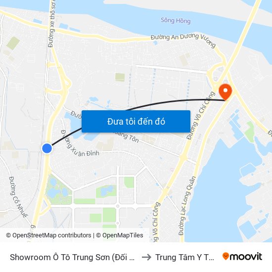 Showroom Ô Tô Trung Sơn (Đối Diện 315 Phạm Văn Đồng) to Trung Tâm Y Tế Quận Tây Hồ map