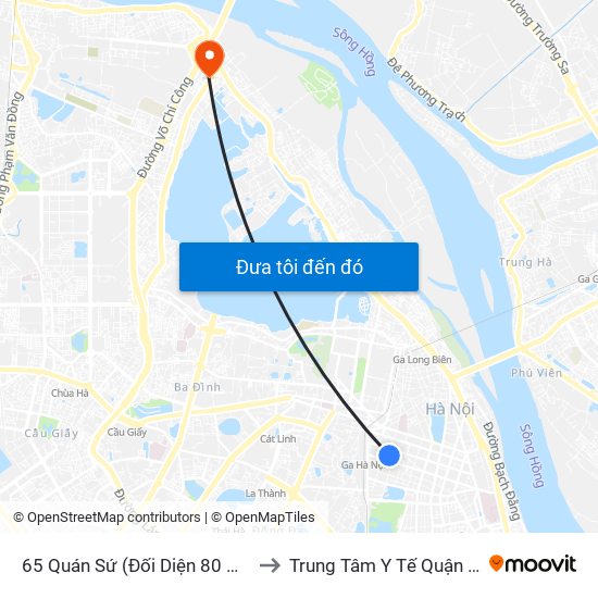 65 Quán Sứ (Đối Diện 80 Quán Sứ) to Trung Tâm Y Tế Quận Tây Hồ map