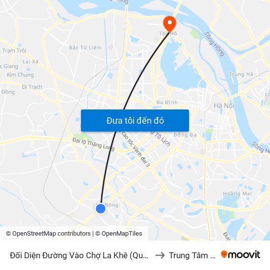 Đối Diện Đường Vào Chợ La Khê (Qua Ga Metro La Khê) - 405 Quang Trung (Hà Đông) to Trung Tâm Y Tế Quận Tây Hồ map