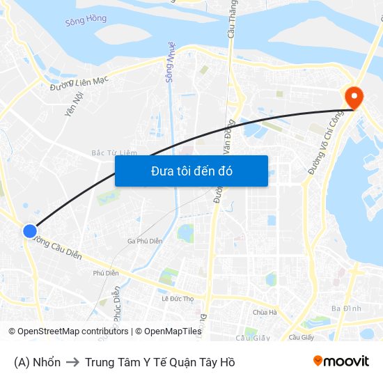 (A) Nhổn to Trung Tâm Y Tế Quận Tây Hồ map