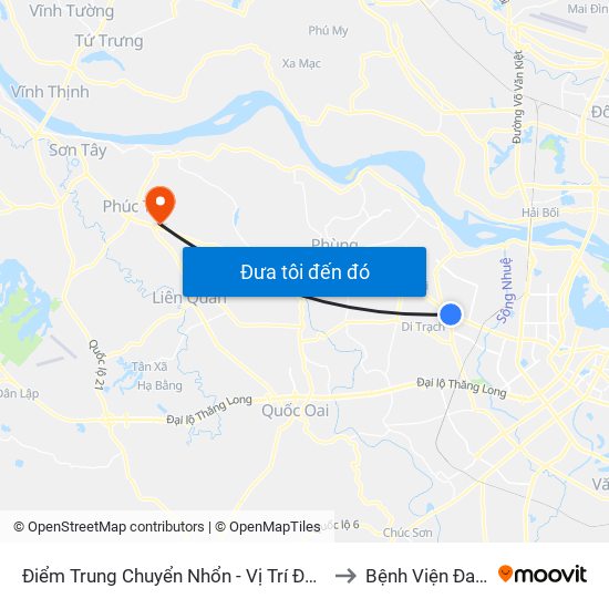 Điểm Trung Chuyển Nhổn - Vị Trí Đỗ Tuyến 20, 29, 32 (Chiều Sơn Tây - Hà Nội)- Đường 32 to Bệnh Viện Đa Khoa Huyện Phúc Thọ map