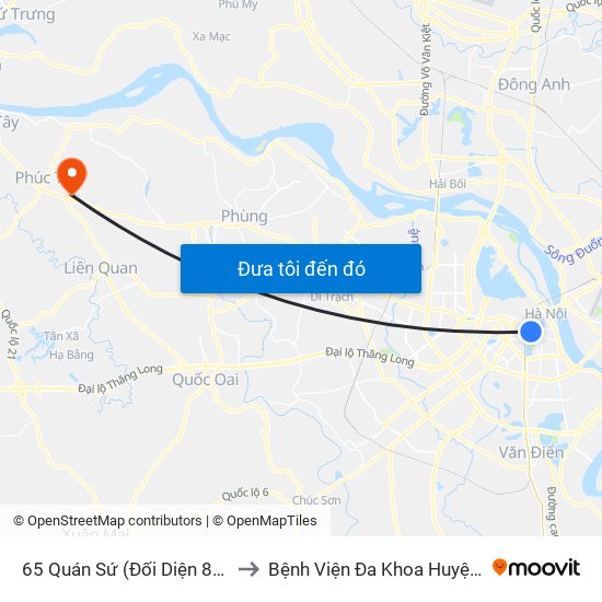 65 Quán Sứ (Đối Diện 80 Quán Sứ) to Bệnh Viện Đa Khoa Huyện Phúc Thọ map