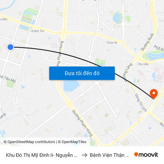 Khu Đô Thị Mỹ Đình Ii- Nguyễn Cơ Thạch to Bệnh Viện Thận Hà Nội map