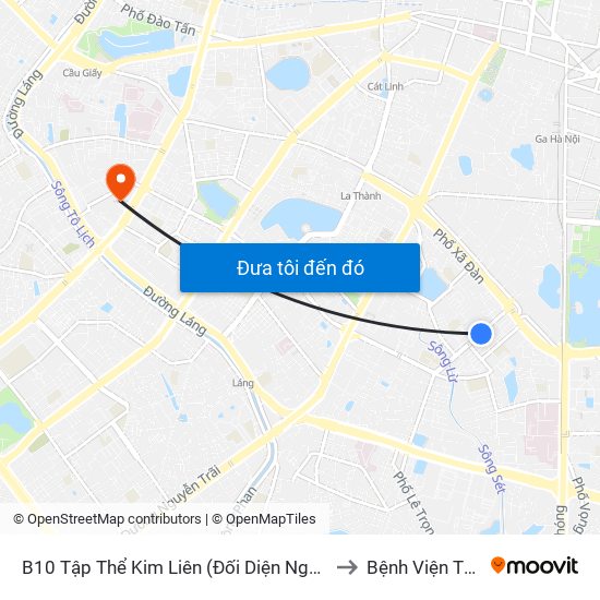 B10 Tập Thể Kim Liên (Đối Diện Ngõ 46b Phạm Ngọc Thạch) to Bệnh Viện Thận Hà Nội map